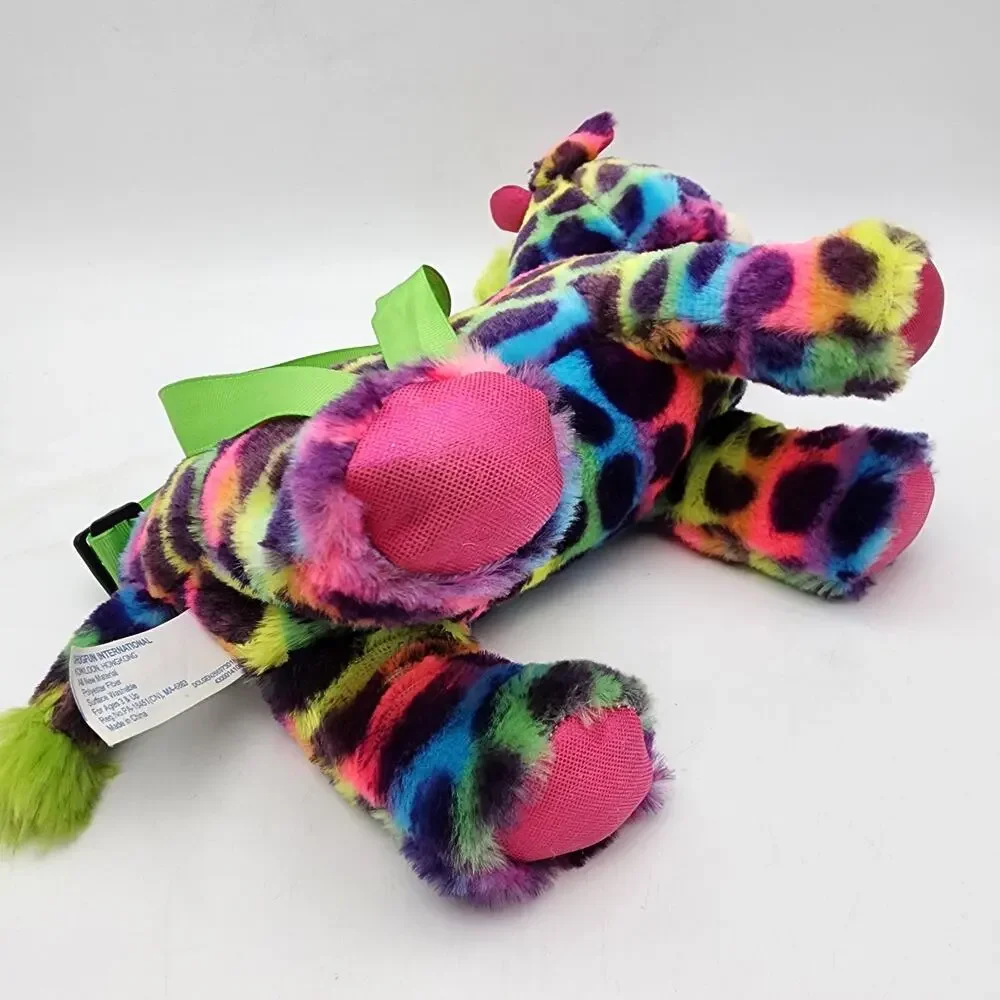 Hug Fun Colorful Leopard Purse Plush Stuffed Toy 9